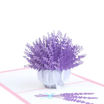 

Product's creative lavender paper sculptures teachers' day gift birthday wish blessing postcard 3D greeting card