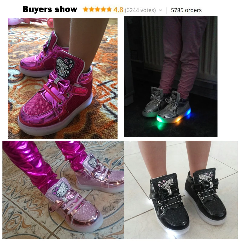 Girls-shoes-baby-Hook-Loop-led-light-shoes-kids-light-up-glowing-sneakers-toddler-Girls-princess (1) - 副本