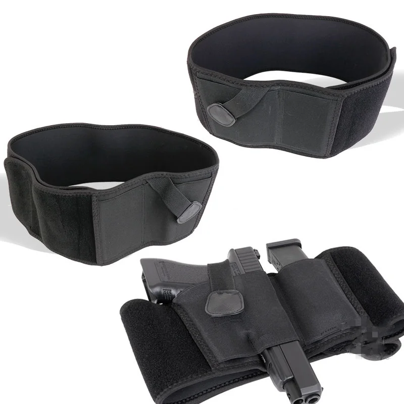 Universal Holster Tactical Concealed Carry Belly Band Gun Holsters Elastic Waist Belt Hunting Airsoft Handguns Holder Bag