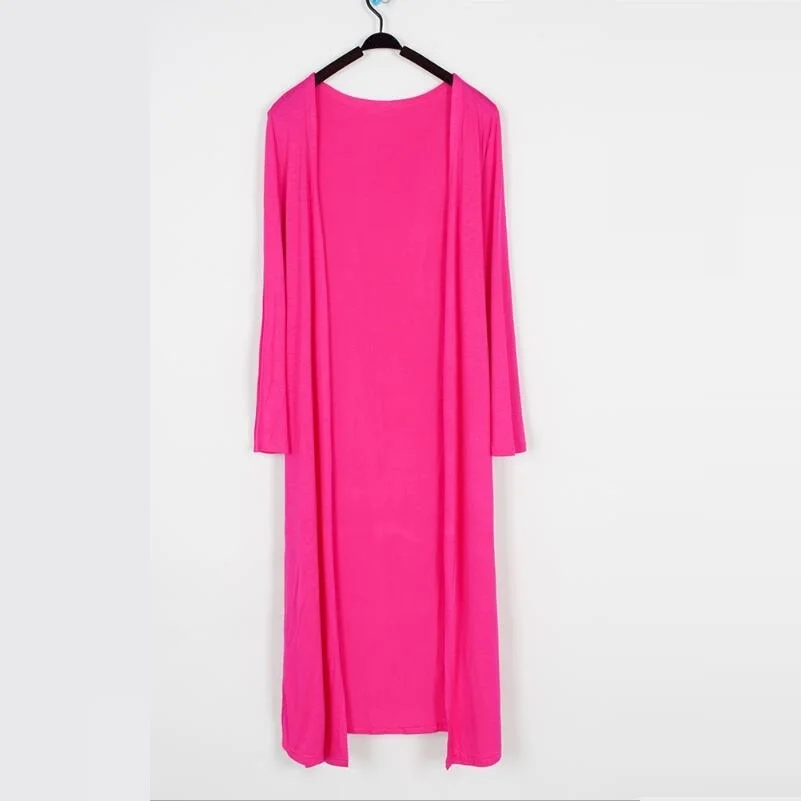 Cárdigan largo de algodón para mujer, suéter de manga larga, abrigo informal, prendas de vestir exteriores, 12 colores, verano y otoño - Imagen 4