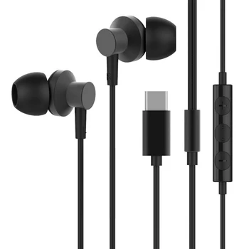 

Type-C In-Ear Stereo Earphone with Mic Heavy Bass Fashion Music Earbuds Gaming Headset for Phone iPhone Samsung Xiaomi