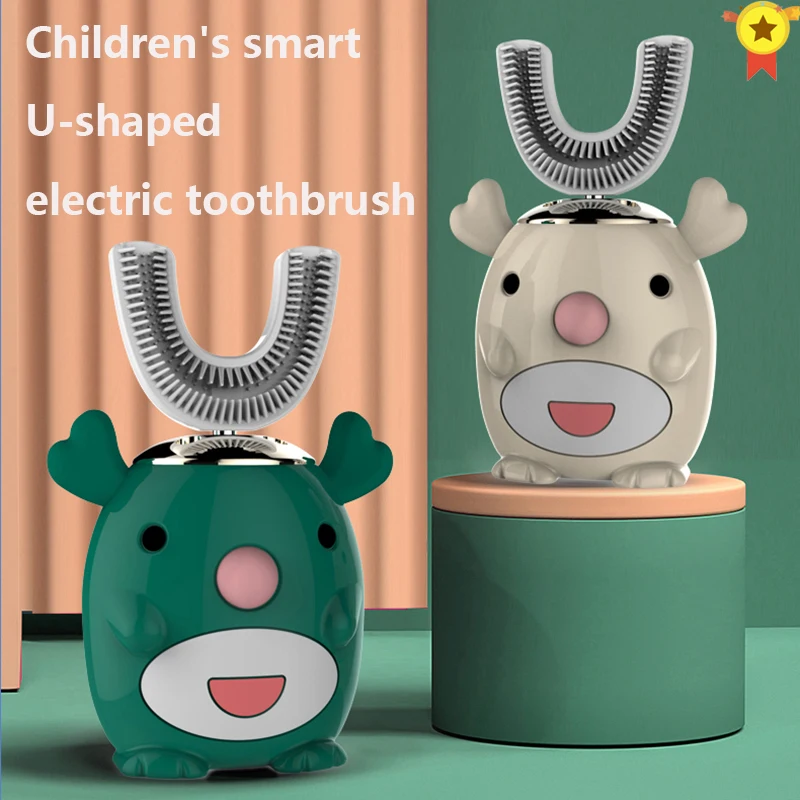 Akıllı 360 derece xiaomi elektrikli diş fırçası çocuk silikon otomatik ultrasonik diş diş fırçası karikatür desen çocuk