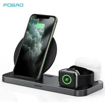 

FDGAO 10W Fast Qi Wireless Charger Stand For Airpods Pro Apple Watch 3 in 1 Charging Dock Station for iWatch iPhone 11 XS XR X 8