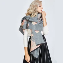 Утолщенный женский классический теплый повседневный шарф, модный высококачественный кашемировый теплый шарф с принтом, Новая женская Милая элегантная шаль