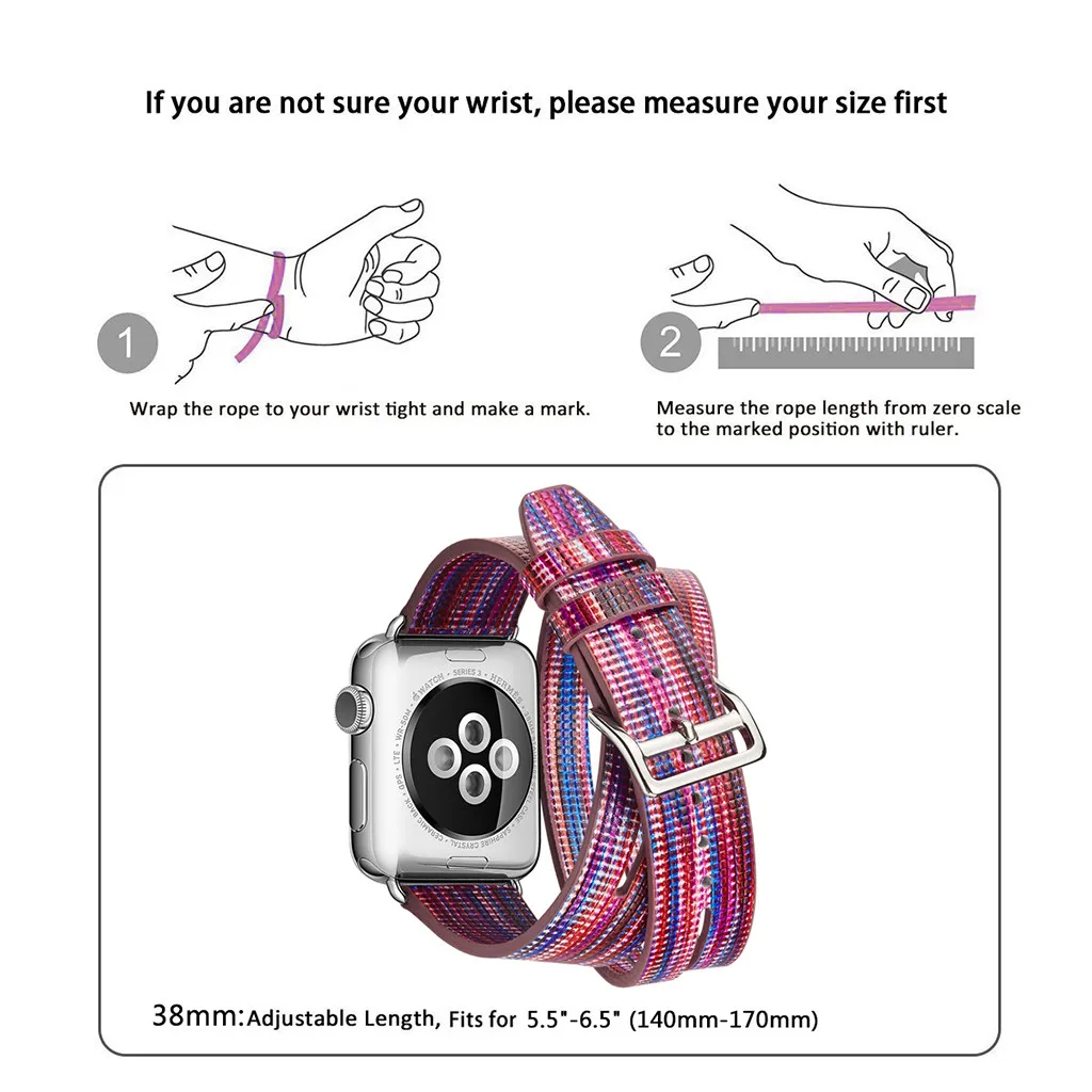 Падение для наручных часов Apple Watch серии 1/2/3/4/38 40 мм роскошный кожаный флэш браслет часы Straphigh качество