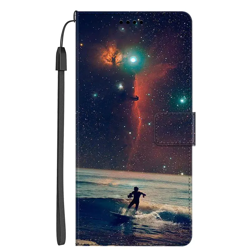 Flip Leather Wallet Phone Case with Stand and Book Cover Design
