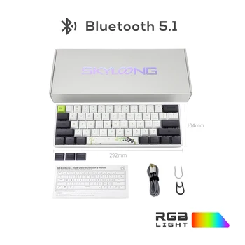 

GK61 SK61S Wireless Mechanical Keyboard Bluetooth Russian RGB Backlit Gateron Switch Axis Gaming for PC Desktop Laptop Mac Gamer
