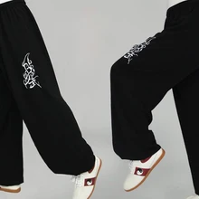 Осенне-зимние теплые брюки кунг-фу с вышивкой knickerbockers tai chi taijiquan штаны ушу боевые искусства шаровары A0002