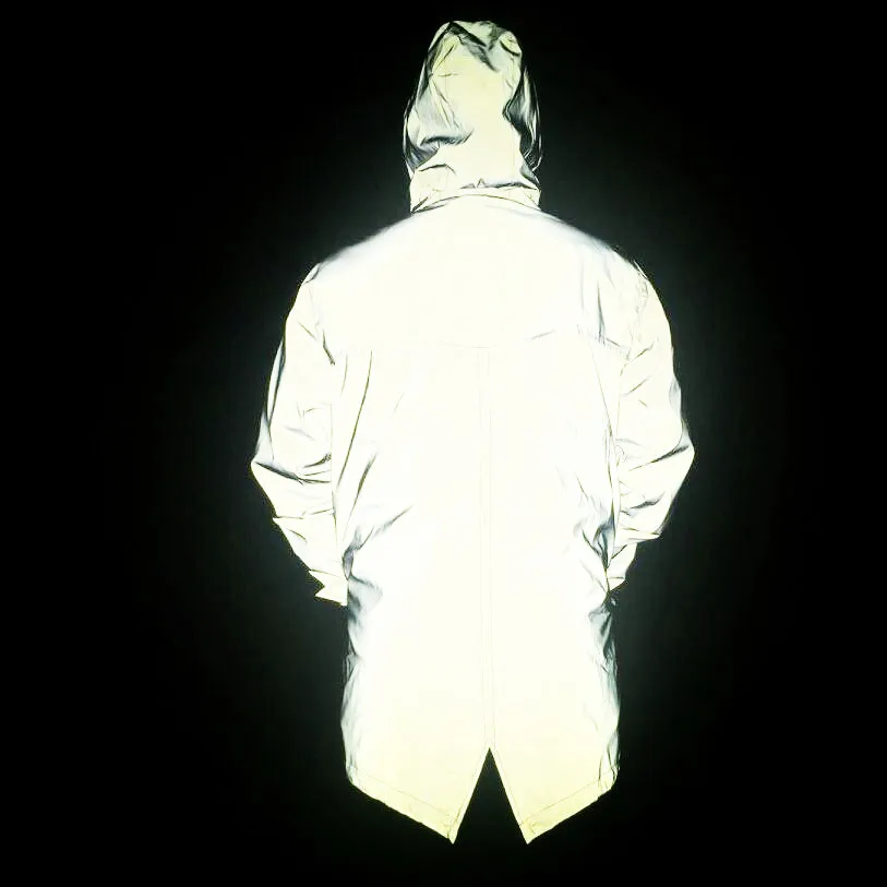 Светоотражающее пальто в стиле хип-хоп, светоотражающая куртка в стиле Харадзюку, мужское пальто в стиле панк, полностью отражающее пальто