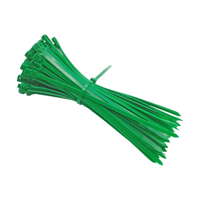 5*200mm Releasable Cable Tie Colored Plastics Reusable Loop Wrap Nylon Zip Ties Bundle Ties Green