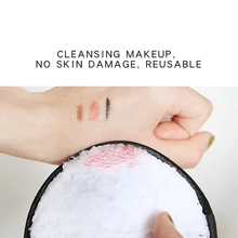 3 шт. Очищающая губка для лица Ткань для снятия макияжа двухсторонняя многоразовая Косметическая Мягкая моющаяся средство круглая пудра пуховка Тональная основа