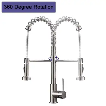 

All-copper kitchen faucet anti-rust rust pull and wash rotating faucet hot and cold exchange full copper faucet