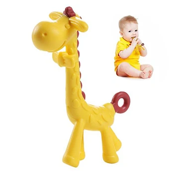 

2019 Cartoon Giraffe Shape Baby Teether CareInfant New Necklace Hanging Toy For Baby Dental Kids Silicone Teething Tool BPA Free