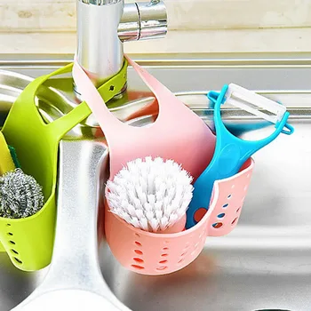 

New Kitchen Sponge Holder Sponge Holder Bathroom Storage Shelf Sink Holder Drain Basket Draining Rack Sink Wall Shelf Soap Hooks