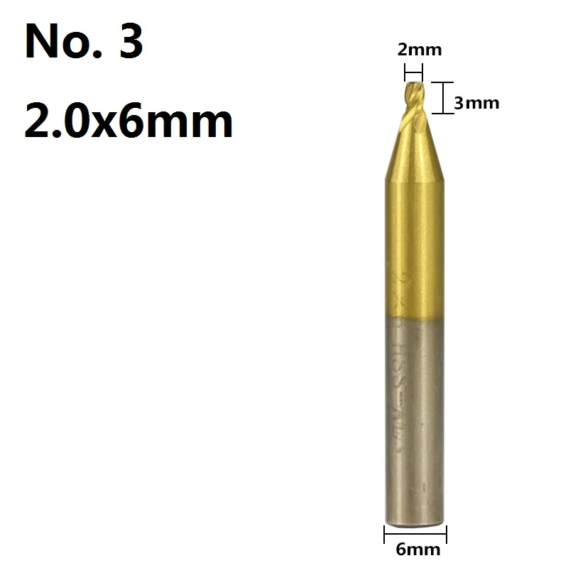 2.0x6mm XCAN 1 шт. 6 мм хвостовик с Оловянным покрытием HSS Вертикальный Станок для нарезки ключей резаки для автомобильных дверей ключ резак машина часть 1,0 1,5 2,0 2,5 3,0 4,0 5,0 - Цвет: 2.0x6mm