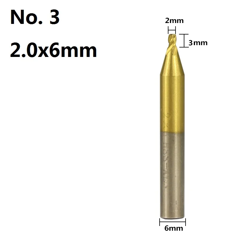 XCAN 1 шт. 6 мм хвостовик с Оловянным покрытием HSS Вертикальный Станок для нарезки ключей резаки для автомобильных дверей ключ резак машина часть 1,0 1,5 2,0 2,5 3,0 4,0 5,0 - Цвет: 2.0x6mm