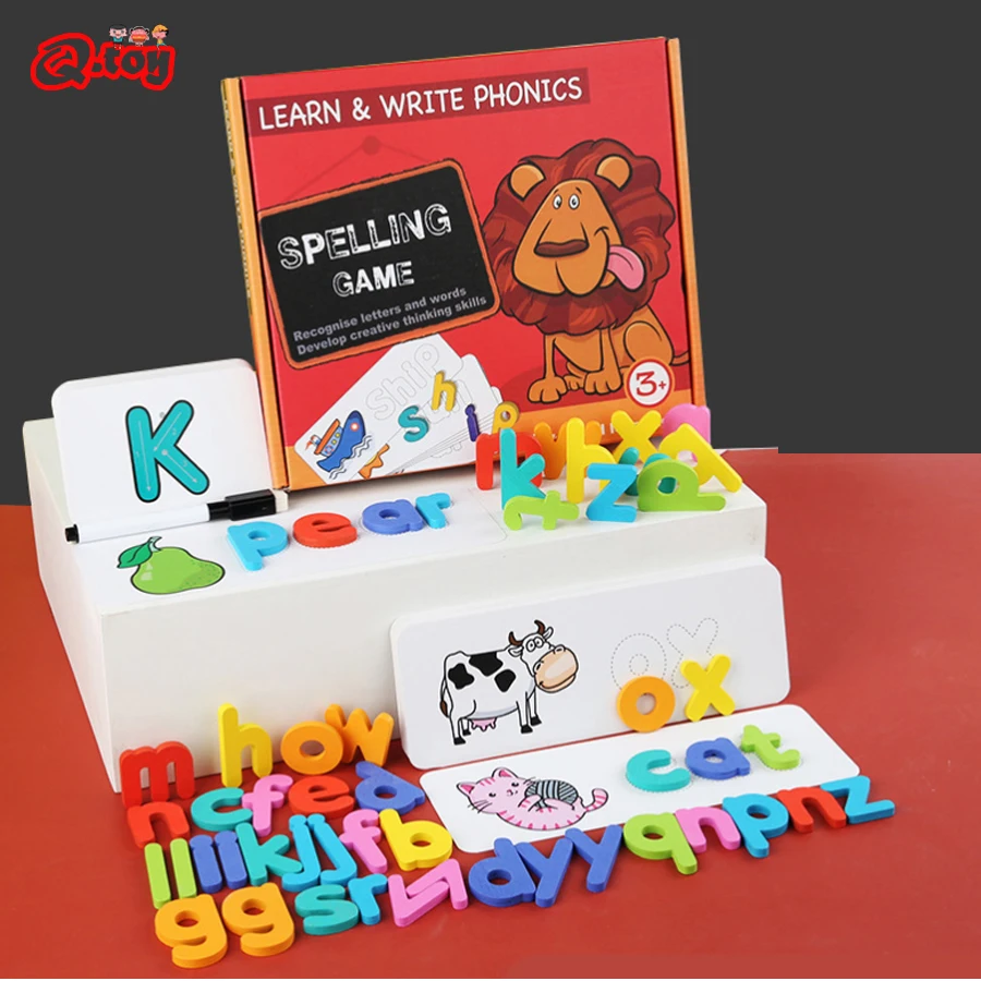 Деревянная головоломка игра игрушки наборы 26 Английских Букв орфография