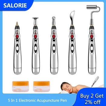 

Laser Acupuncture Pen 5 In1 Massage Pen Meridian Energy Pens Acupuncture Point Detector Face massage tool Therapy Health Care