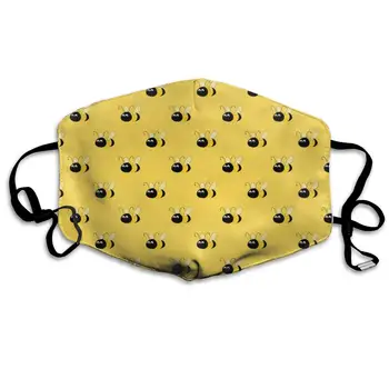 

NiYoung Unisex Fashion Anti Dust Pollution Outdoor Mouth Mask with Adjustable Ear Loops, Protection Warm Windproof Yellow Bees