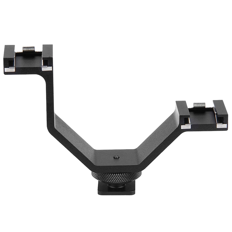 

MQ-DHA Double Cold Shoe Bracket Adapter for miniphone/ Flash Video Light /LCD Monitor