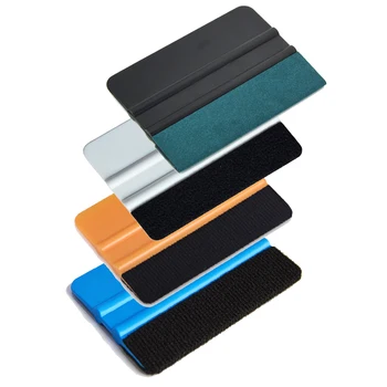 

EHDIS 4pcs Vinyl Car Wrap Squeegee Carbon Foil Film Wrapping No Scratch Suede Felt Scraper Window Tint Water Wipe Cleaning Tool
