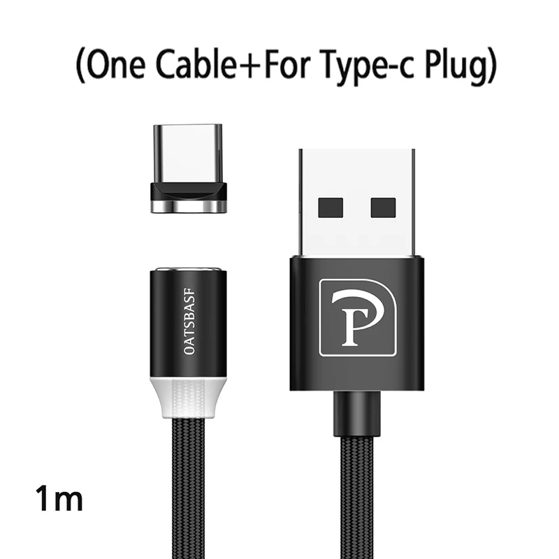 Магнитный кабель Micro usb type C кабель для iPhone xs samsung Быстрая зарядка Магнитный USB кабель для мобильного телефона - Цвет: black for Type C