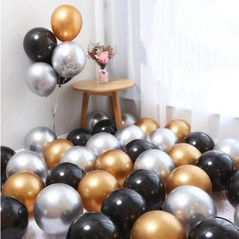 20pcs10inch Гладкий Металлический воздушный шар из гранулированного латекса толстого хромированного металла цвета 2,2 г розовый белый надувные шарики на день рождения вечерние - Цвет: as picture