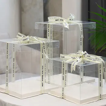 

8 Inch 10 Inch 12 Inch Transparent Birthday Cake Boxes And Packaging Box Transparent Clear Plastic Cake Box Gift Box Wedding