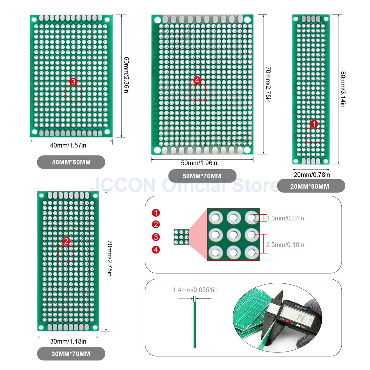 1PCB Board Single Side Prototype DIY Universal Printed Circuit 2x8 3x7 4x6 5x7 6x8 7x9 8x12 9x15cm Protoboard Soldering Plate