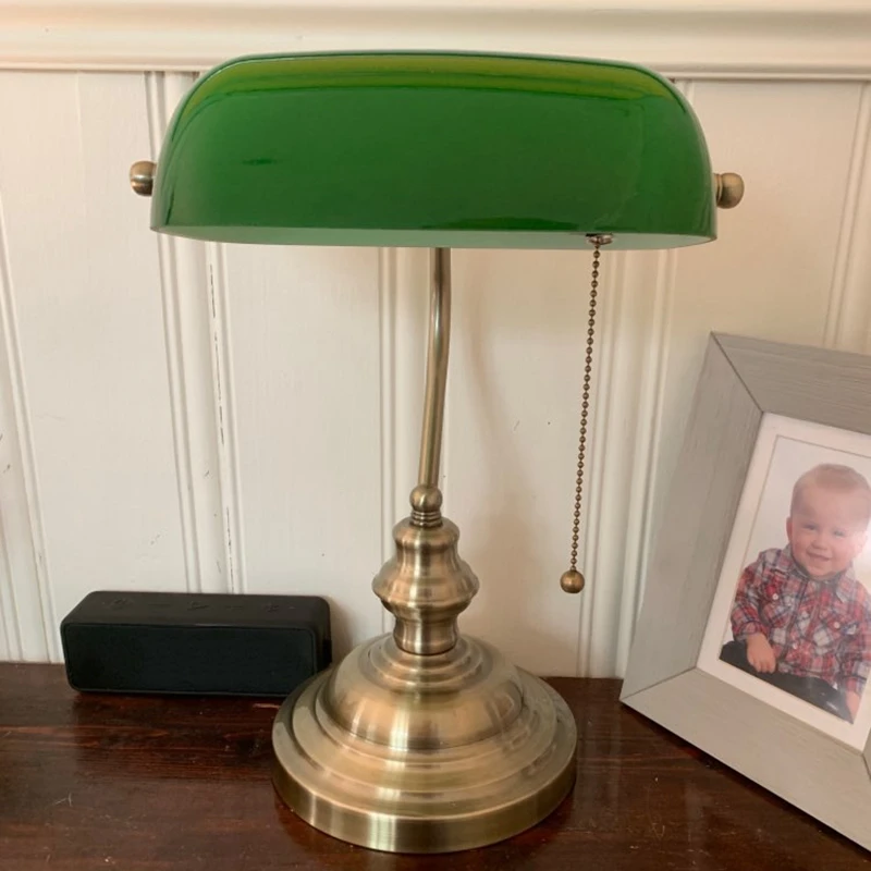 rattan lamp shade Green color GLASS BANKER LAMP COVER/Bankers Lamp Glass Shade lampshade