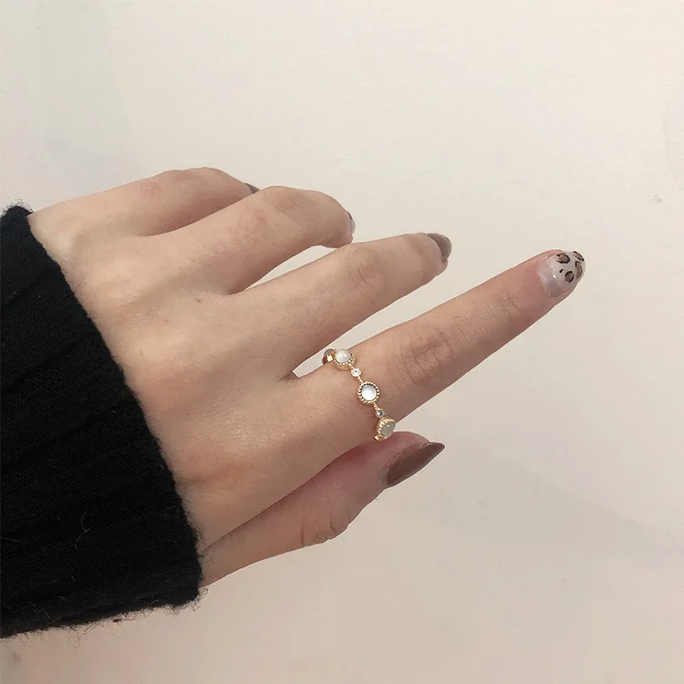 Новинка 2019 Простые Модные женские кольца с опалом для женщин открытые