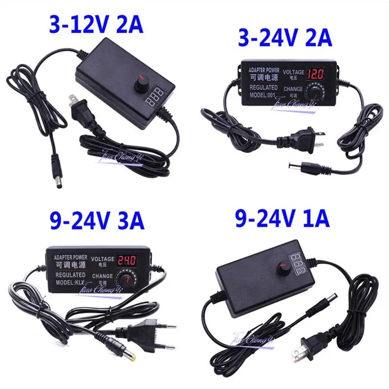 Adjustable Ac To Dc Power Supply 3V 5V 6V 9V 12V 15V 18V 24V 1A 2A 5A Power Supply Adapter Universal 220V To 12 V Volt Adapter