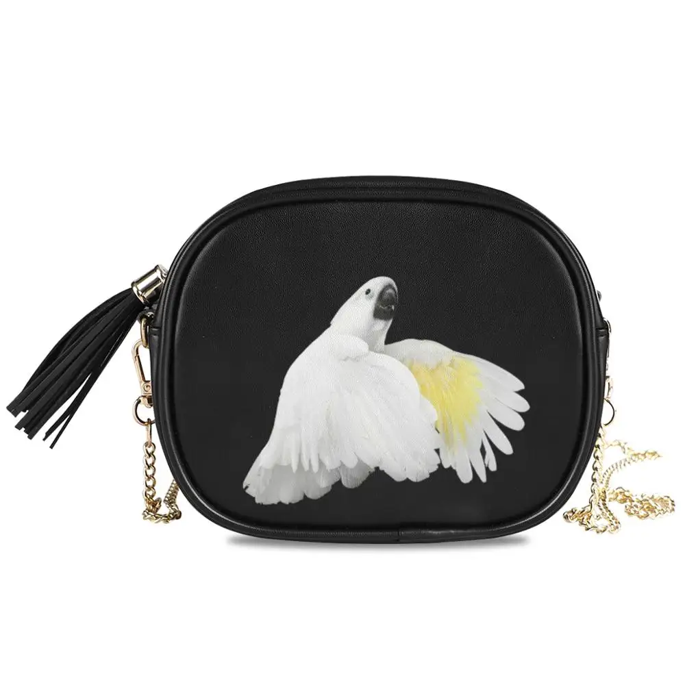 

ALAZA Black handbag Lady Crossbody Shoulder bag eagle in Women's Chain bags quality soft Leather waterproof Messenger Bag Small