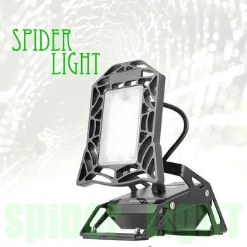 

Camping Lamp with Power Bank Mobile Spider Task Light IP65 Magnetic Absorption White / Red Double Warning Light 180° Adjustable