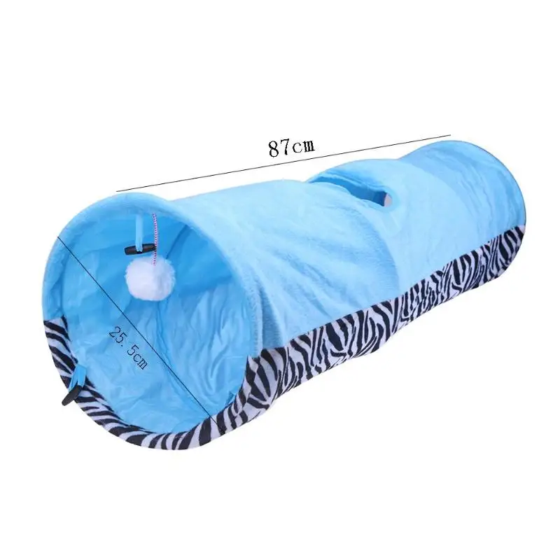 Синий Pet Leopard туннель игрушка роликовая трубка с 1 отверстием пещера складной моющийся износостойкий котенок кошка маленькие животные интерактивные материалы - Цвет: Синий