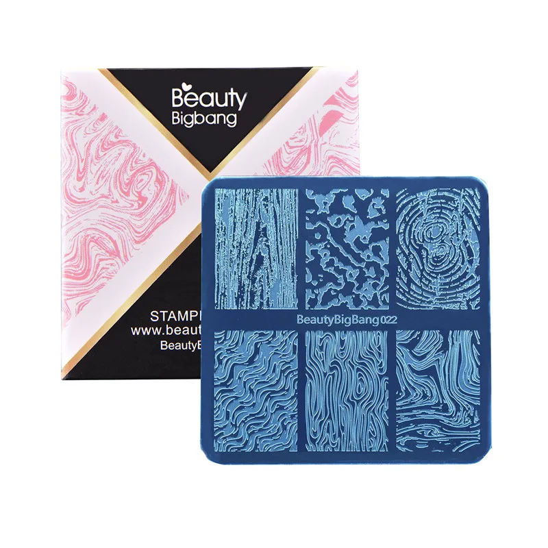 

BeautyBigBang Stamping Plates 6*6cm 1Pcs Square Stamping For Nails Retro Marble Tree Theme Nail Template Nail Art Stencils