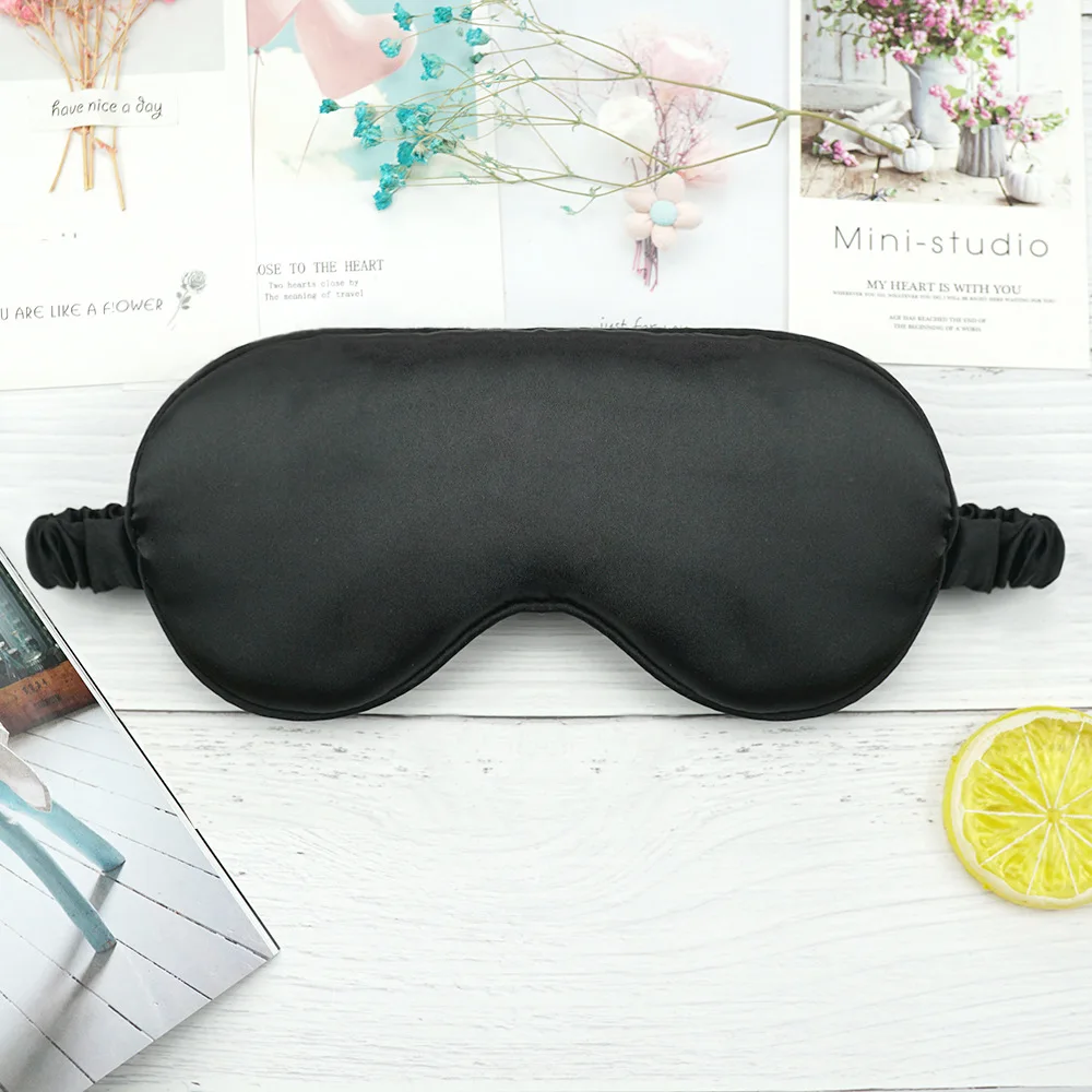 Супер-гладкая маска для глаз на основе шелка для сна путешествия Удобная повязка на глаза, маска для сна - Цвет: Black