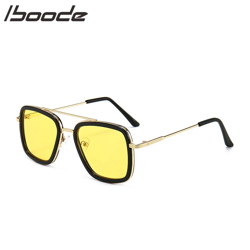 IBOODE солнцезащитные очки для мальчиков и девочек квадратные металлические