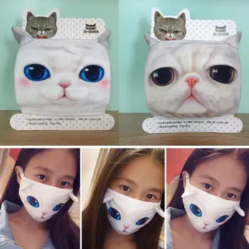 

Cartoon Cat Cotton Dust-proof Breathable Anti Haze Protective Mouth Face Mask The mask is windproof, dust-proof, sun protection