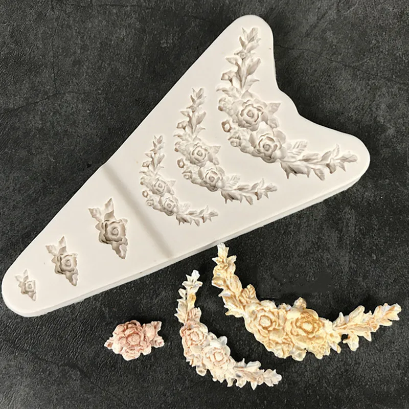 Силиконовая форма в виде лепестков розы DIY декоративная рамка для торта