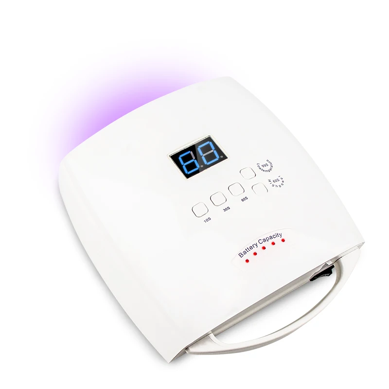54w Cordless Uv Led Nail Lamp Manicure Rechargeable With Carry Handle