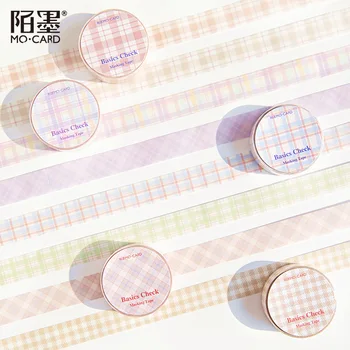 

Decor Simple Basic Check Washi Tape Set for Scrapbooking bullet journal Release paper Masking Tape Stationary School Supplies