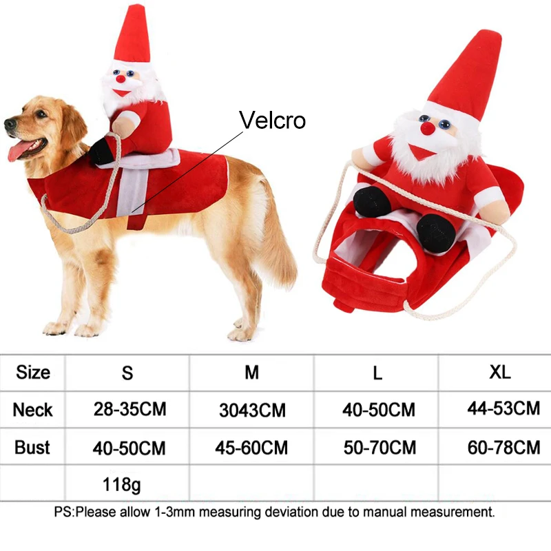 santa2 Christmas Dog Clothes Santa Claus Dogs Costume Holiday Party Dressing up Clothing For Smal Medium Large Dogs Pet Cats Costume - Цвет: santa2