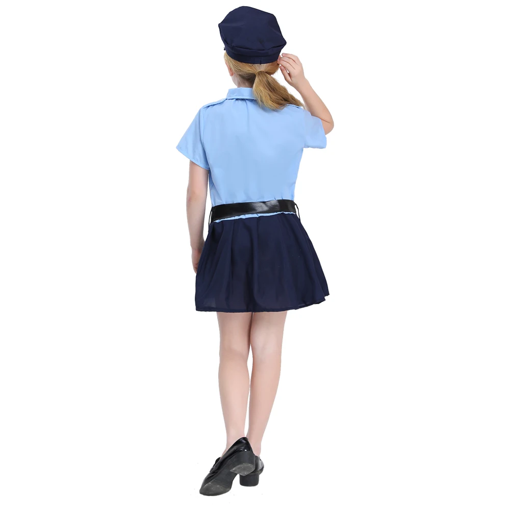 Cosplay Costume Halloween Dress Outfit Child Sassy And Sweet Police Officer Cute Cope Carrer Cosplay Uniform Costume Perfect For Girls Halloween Fancy Dress Up