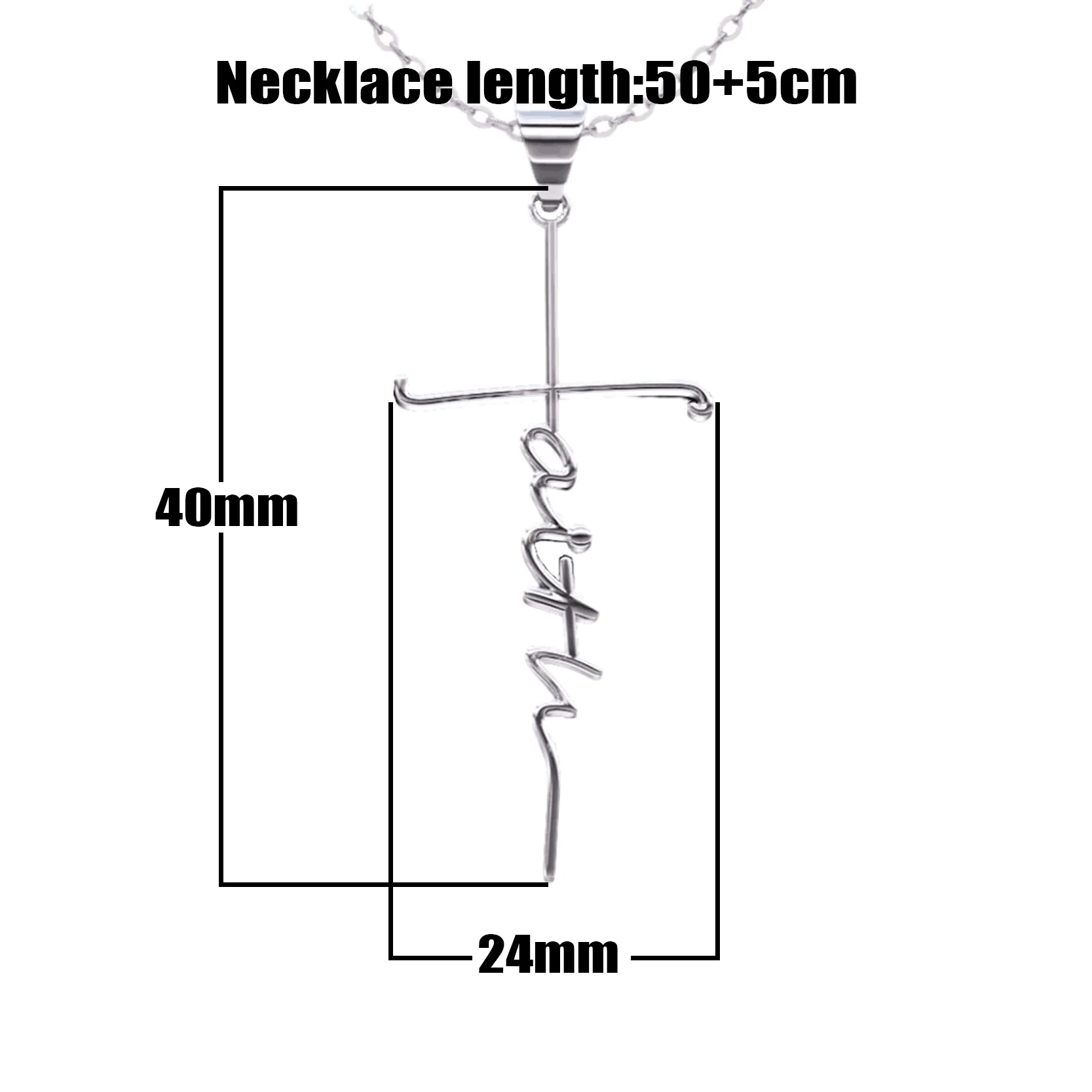 1pc New Stainless Steel Faith Pendant Necklace Faith Necklace for Women Men Fashion Christian Inspirational Jewelry Gift