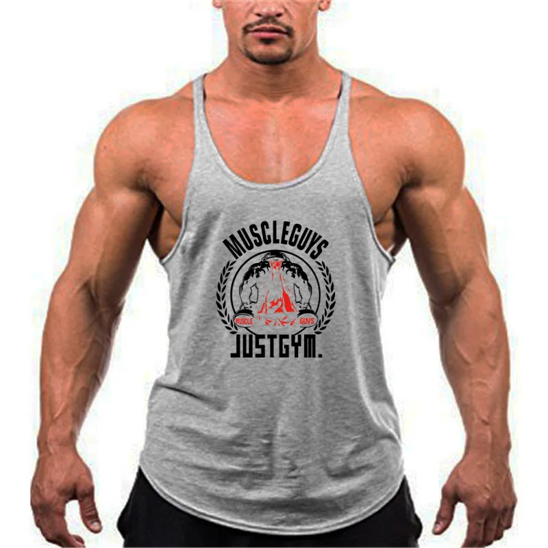

New Gym Summer Brand Sports Clothing Bodybuilding Tank Tops Men Fitness Training Sleeveless Shirt Cotton Muscle Running Singlets