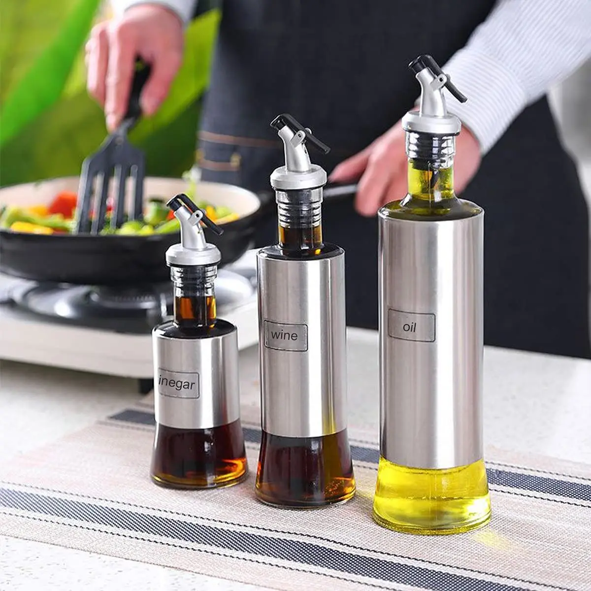 Olive Oil Spouts Oil Vinegar Bottle Stopper Spout Leakproof Nozzle Dispenser Wine Pourer 6 piece