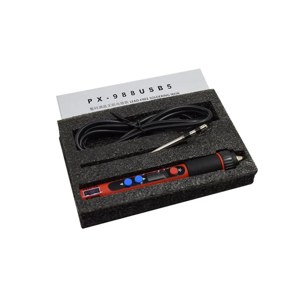 5V 10W USB Temperature Adjustable LED Digital Internal Heating Electric Soldering Iron Tools Kits with Soldering Tips