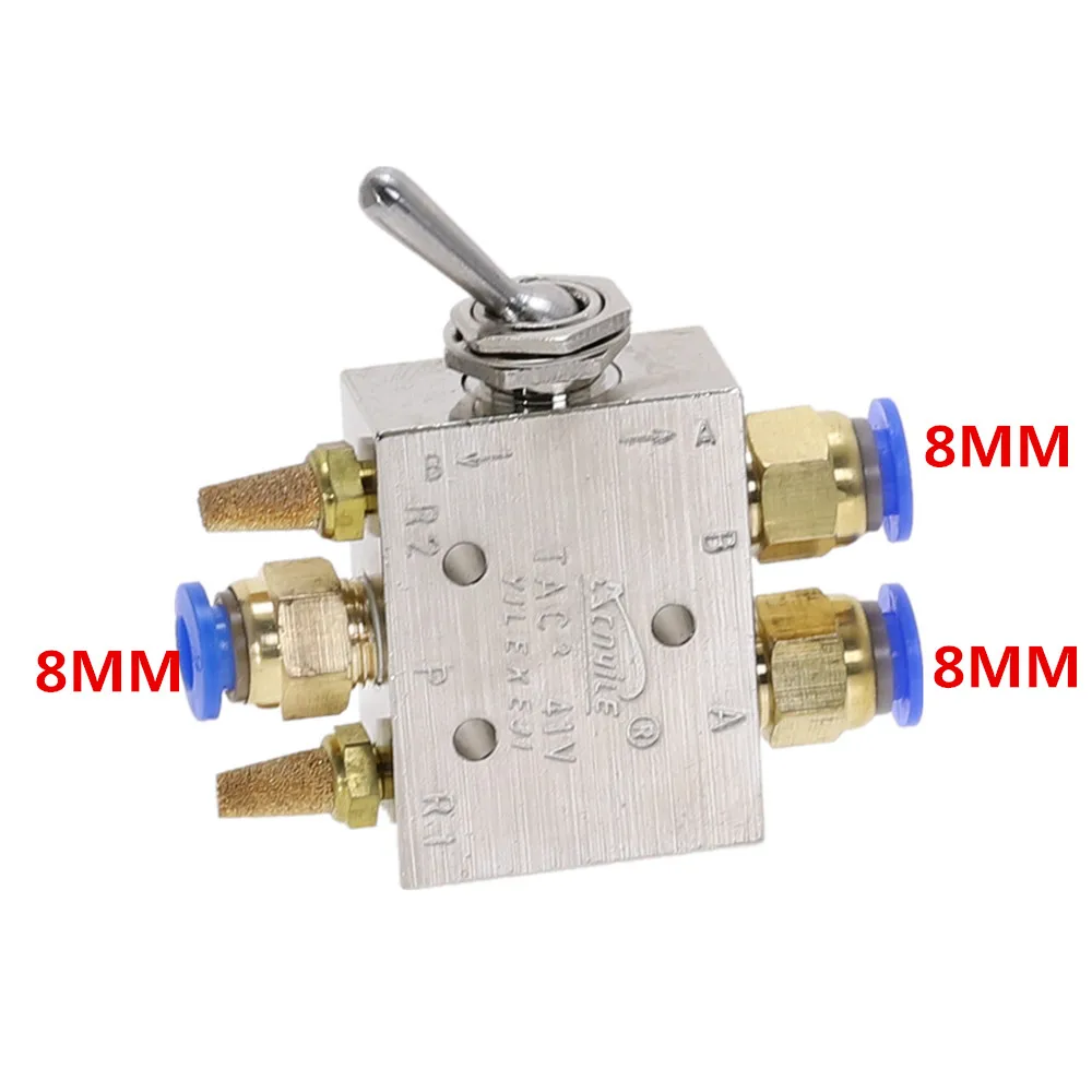 TAC2-41P выпускной клапан сплав серебристого оттенка 2 положения 5 способ 1/" рычажный механический клапан пневматический клапан переключатель w фитинги - Цвет: 8MM