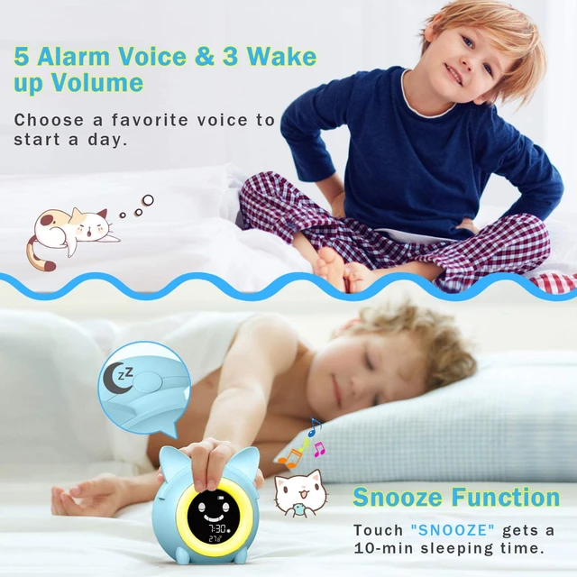 Sveglia per bambini orologio da allenamento per il sonno orologio da notte  colorato orologio da sveglia digitale con Timer per pisolino di temperatura  per camera da letto - AliExpress